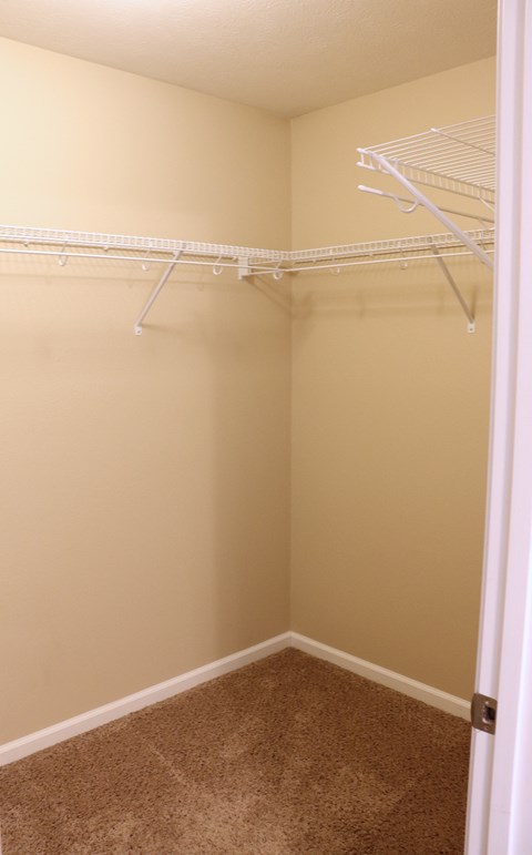 Walk-in Closet with wire shelves